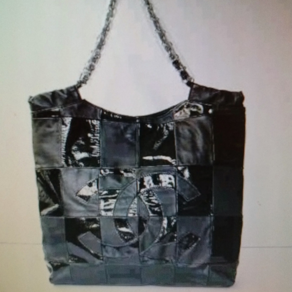 CHANE BROOKLYN PATCH TOTE. Lamb Skin and Patent Leather Combonation.